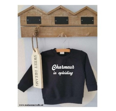 Sweater trui jongens Charmeur in opleiding kan met naam erboven